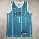 Charlotte Hornets #1 LaMelo Ball Hot Press Hornets 1 Light Blue s-xxl Style 2 Basketball Jersey