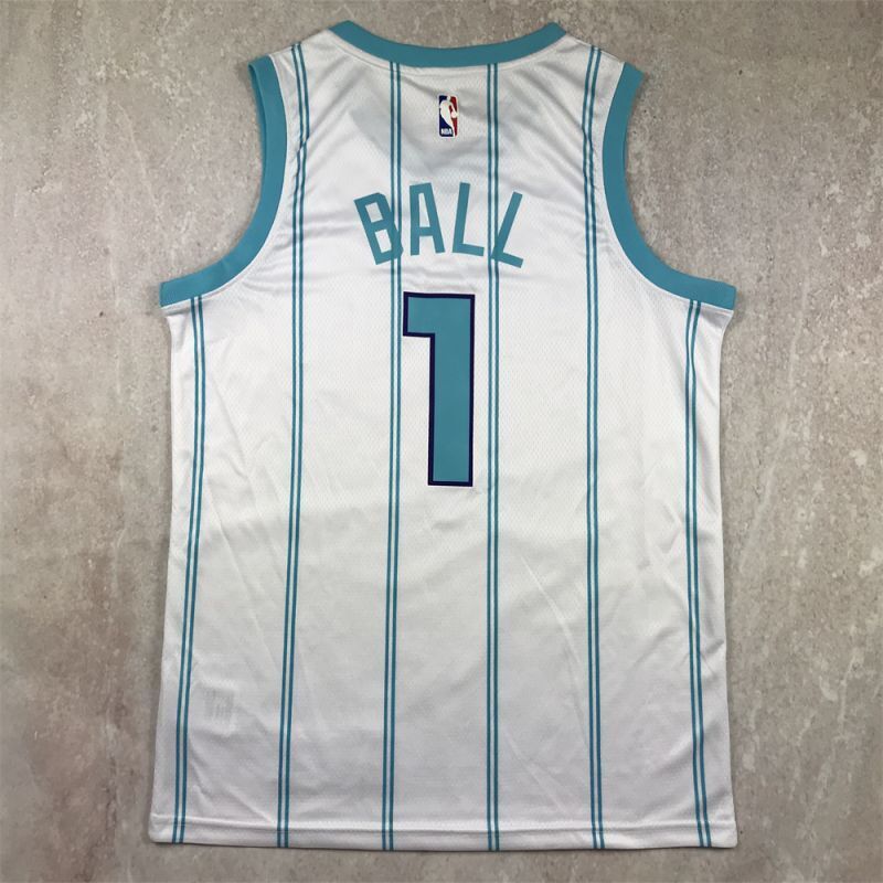 Charlotte Hornets #1 LaMelo Ball Hot Press Hornets 1 White s-xxl Style 1