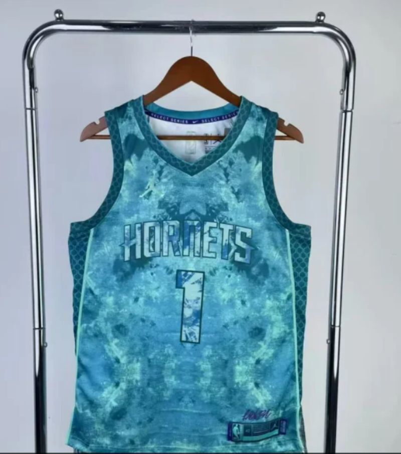 Charlotte Hornets #1 LaMelo Ball selected edition jersey (heat pressed) Style 2