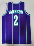 Charlotte Hornets #2 Larry Johnson Hornets 2# Retro - Purple Style 1