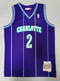Charlotte Hornets #2 Larry Johnson Hornets 2# Retro - Purple Style 2