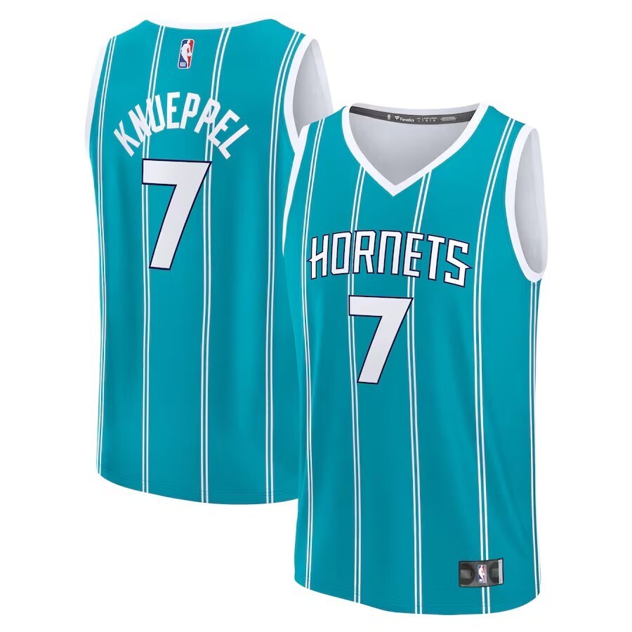 Charlotte Hornets #7 Kon Knueppel 2025 NBA Draft First Round Pick Fast Break Replica Jersey - Icon Edition - Teal
