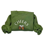 " Cheers to St. Patrick’s Day!  Casual Embroidered Sweatshirt – Lucky, Cozy & Festive Clothing