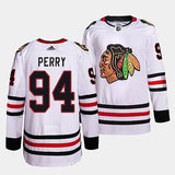 Chicago Blackhawks #94 Corey Perry Away Primegreen Authentic Pro White Jersey