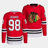 Chicago Blackhawks #98 Connor Bedard 2023 NHL Draft Authentic Home Red Jersey