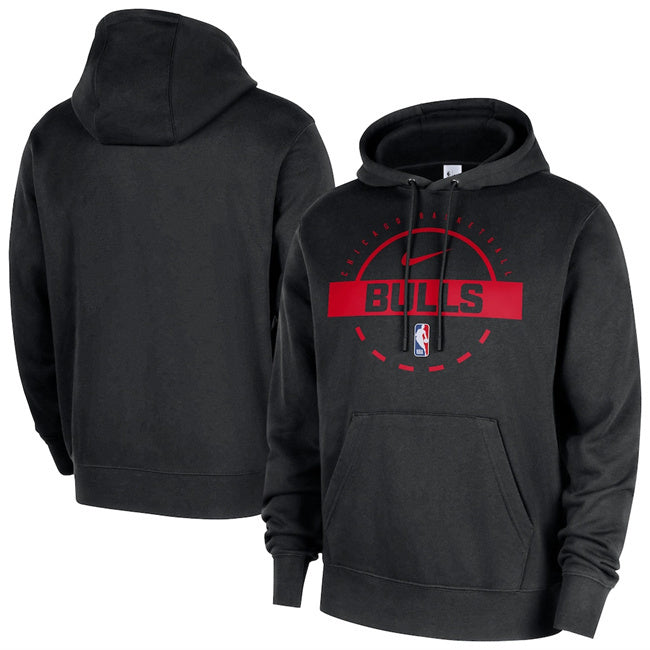 Chicago Bulls Black 2025 26 Practice Club Pullover Hoodie
