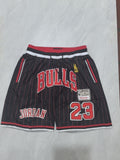 Chicago Bulls Bulls Black Red Retro Shorts Style 1