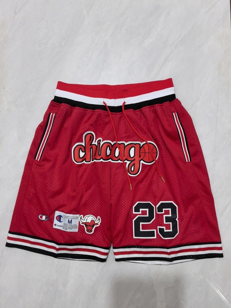 Chicago Bulls Bulls Red Retro Shorts Style 4