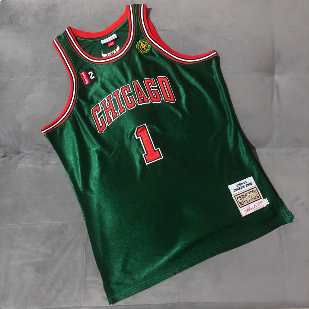 Chicago Bulls #1 Rose 2008-09 Authentic jersey green