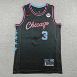 Chicago Bulls #3 Josh Giddey 26 Bulls 3 Black City Edition Style 2