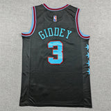 Chicago Bulls #3 Josh Giddey 26 Bulls 3 Black City Edition Style 3