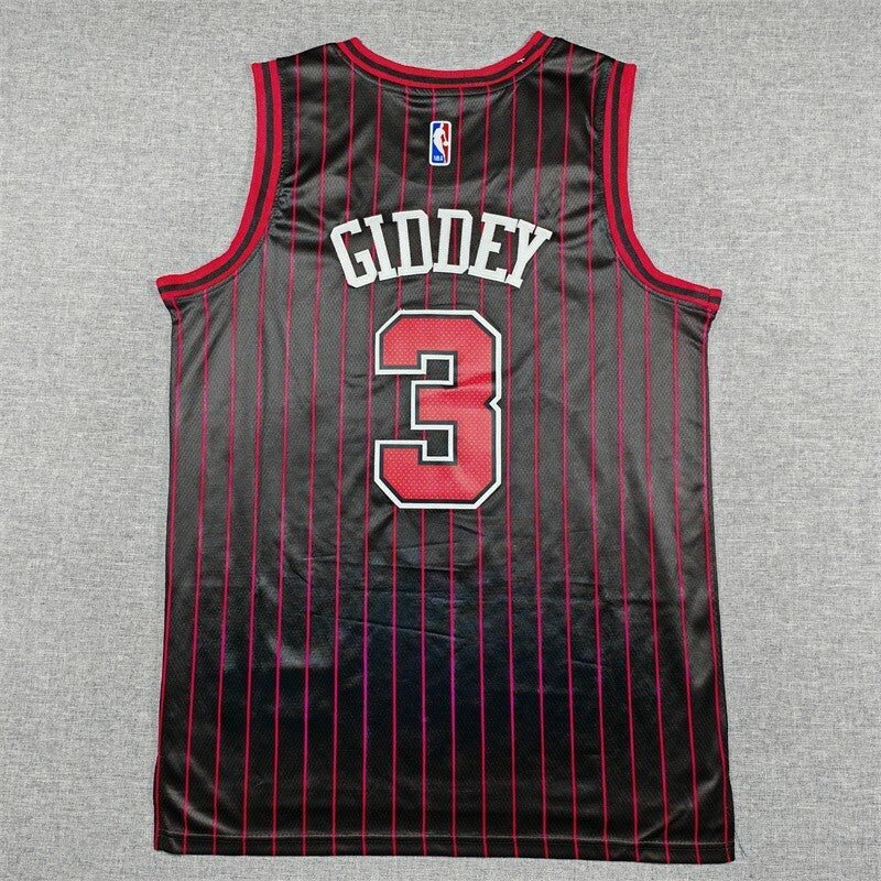 Chicago Bulls #3 Josh Giddey 26 Bulls 3 Black Style 1