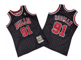Chicago Bulls #91 Dennis Rodman Bulls 91 # Black Red 96-97 Season Mitchell Retro Jersey -- Scottie . Pippen Style 2
