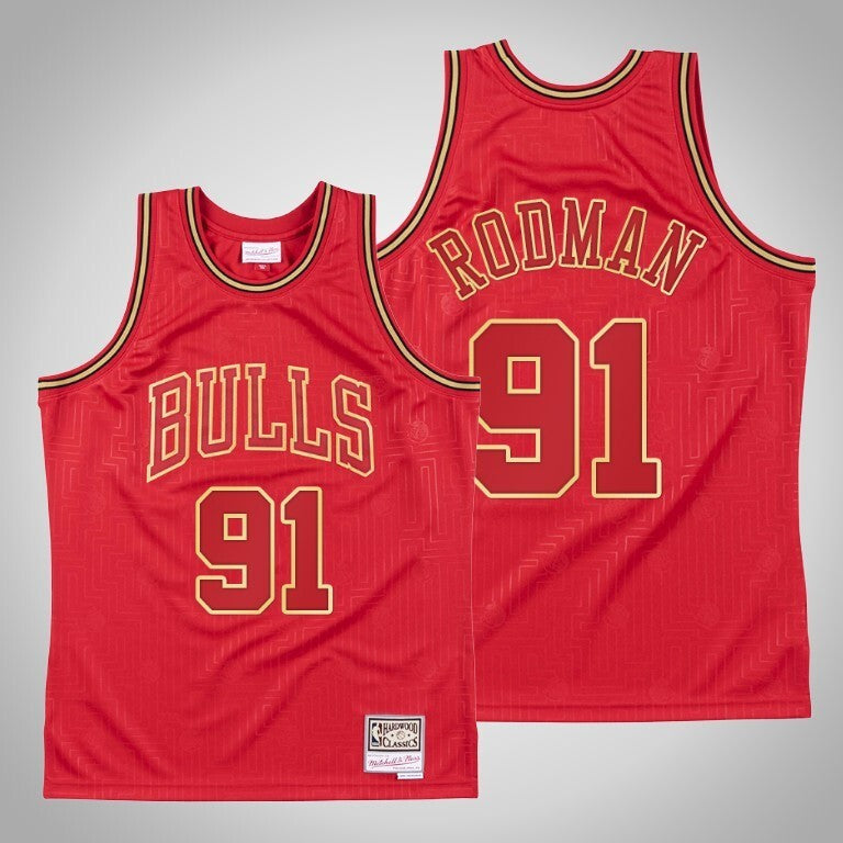Chicago Bulls #91 Dennis Rodman Bulls 91 # Rodman Edition Red Jersey