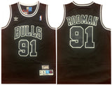 Chicago Bulls #91 Dennis Rodman Chicago Bulls Rodman rodman Classic Black Trefoil Premium Mesh