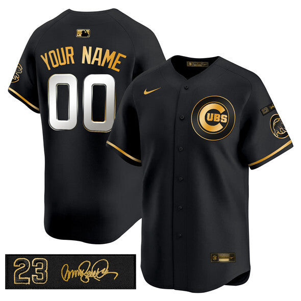 Chicago Cubs Active Player Custom Black Gold 'Ryne Sandberg Tribute' Vapor Limited