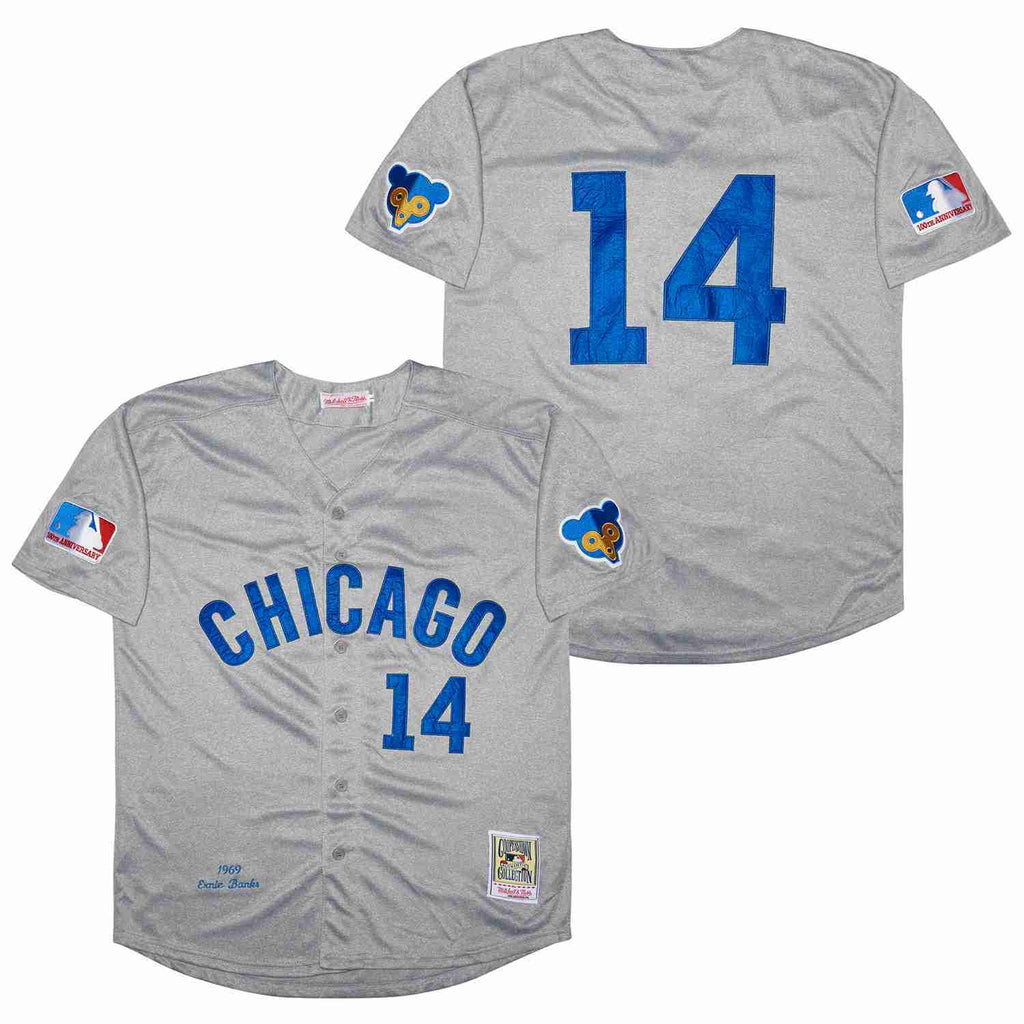 Chicago Cubs #14 Ernie Banks Cubs 14 Hemp Gray 1969 Retro