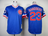 Chicago Cubs #23 Ryne Sandberg Cubs 23 Blue 1984 Retro Pullover