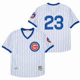 Chicago Cubs #23 Ryne Sandberg Cubs 23 White Blue 1987 Retro Style 1