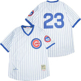 Chicago Cubs #23 Ryne Sandberg Cubs 23 White Blue 1987 Retro Style 2