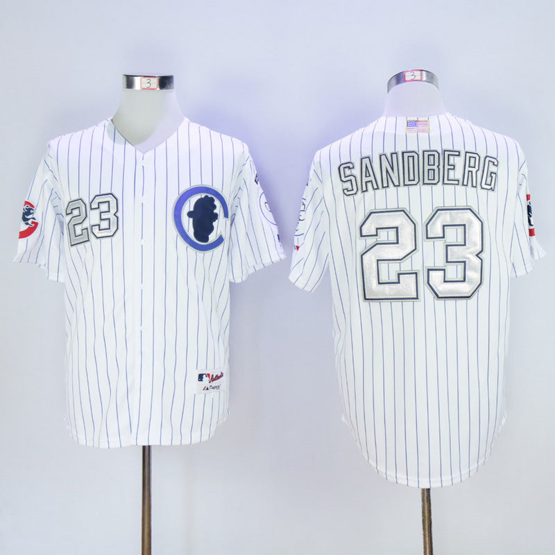 Chicago Cubs #23 Ryne Sandberg Cubs 23 White Retro