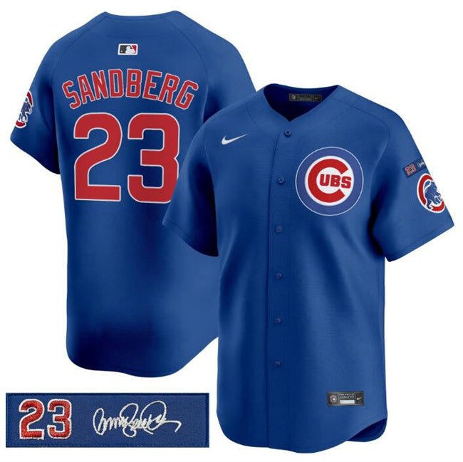 Chicago Cubs #23 Ryne Sandberg Royal 'Ryne Sandberg Tribute' Vapor Limited V3