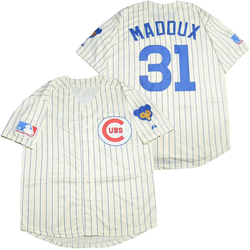Chicago Cubs #31 Greg Maddux Cubs 31 Off-White Blue 1969 Inverted