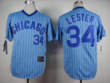 Chicago Cubs #34 Cubs 34 Blue White Retro