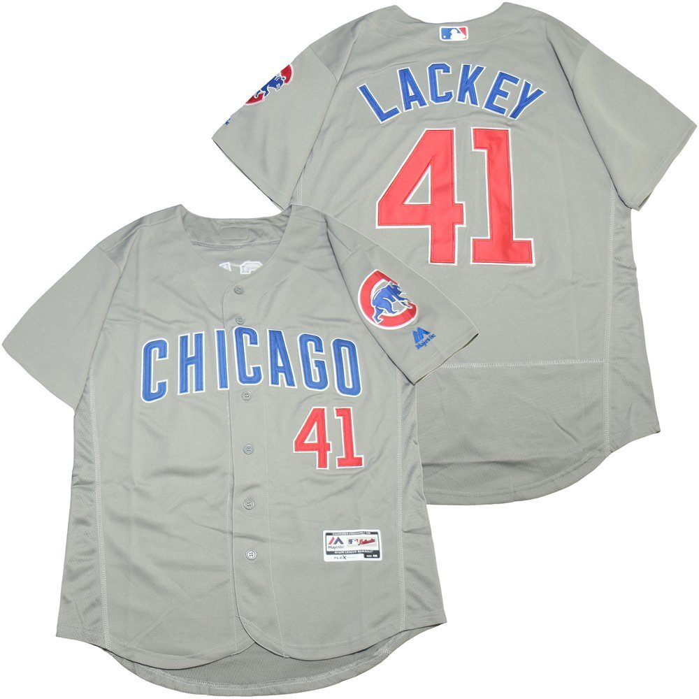 Chicago Cubs #41 Lackey Cubs 41 Gray Elite