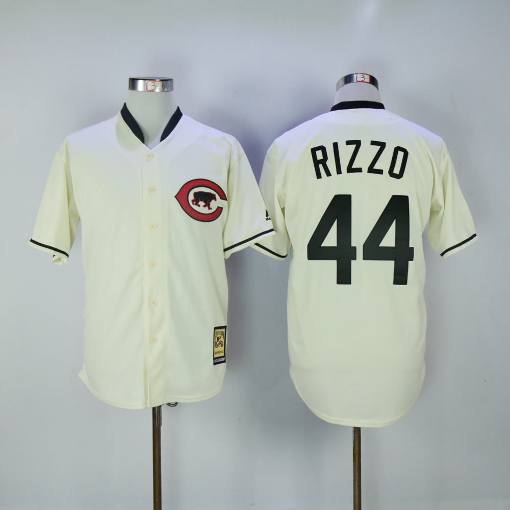 Chicago Cubs #44 Anthony Rizzo Cubs 44 Off-White New Retro Style 2