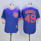Chicago Cubs #49 Jake Arrieta Cubs 49 Blue Pullover Retro