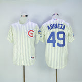 Chicago Cubs #49 Jake Arrieta Cubs 49 Off-White 1969 Inverted Style 1