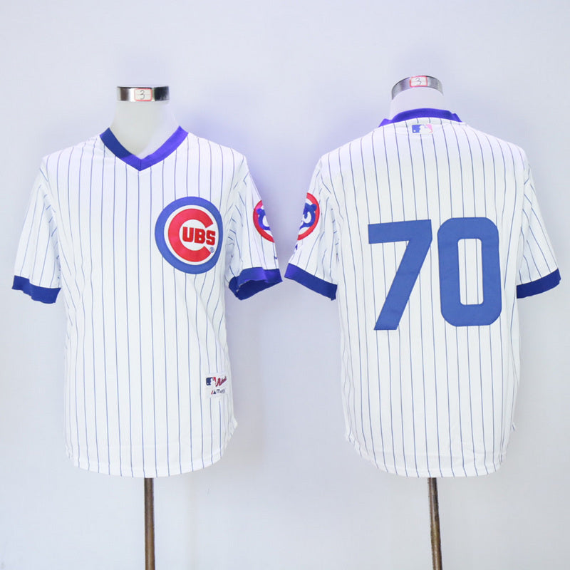 Chicago Cubs #70 Cubs 70 White Blue 1988 Retro Pullover