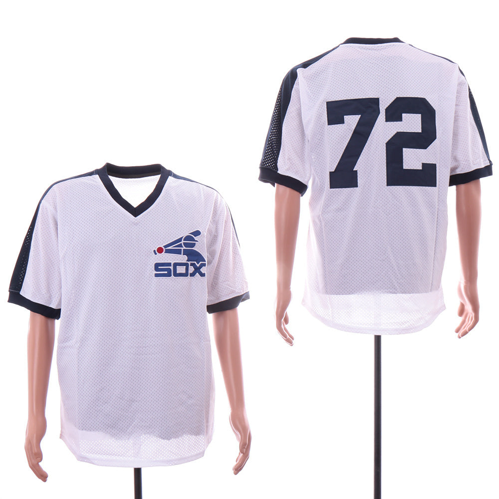 Chicago White Sox #72 Carlton Fisk White Pullover Vintage Cool Base White Sox 72 White