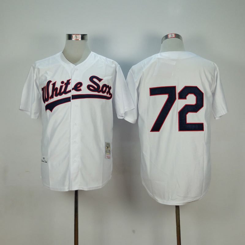 Chicago White Sox #72 Carlton Fisk White Sox 72 White 1990 Retro Style 1