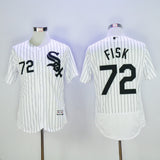 Chicago White Sox #72 Carlton Fisk White Sox 72 White Black Elite Retro Player