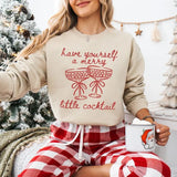 Christmas Cocktail Sweatshirt, Christmas Martini Sweatshirt, Christmas Drink Sweater, Cocktail Club, Espresso Martini Cotton Crewneck