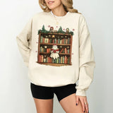 Christmas Ghost Book Sweatshirt, Teacher Christmas Sweatshirt, All Booked For Christmas Tee, Book Lover Shirt, Christmas Library Sweatshirt, Christmas Book Tree