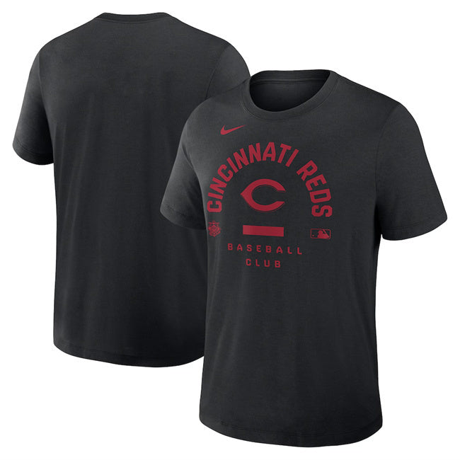 Cincinnati Reds Black Collection Early Work Tri-Blend Dri-FIT T-Shirt