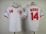 Cincinnati Reds #14 Pete Rose Reds 14# White Retro 1976