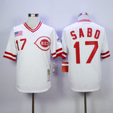 Cincinnati Reds #17 Chris Sabo Reds 17 White 1990 Retro