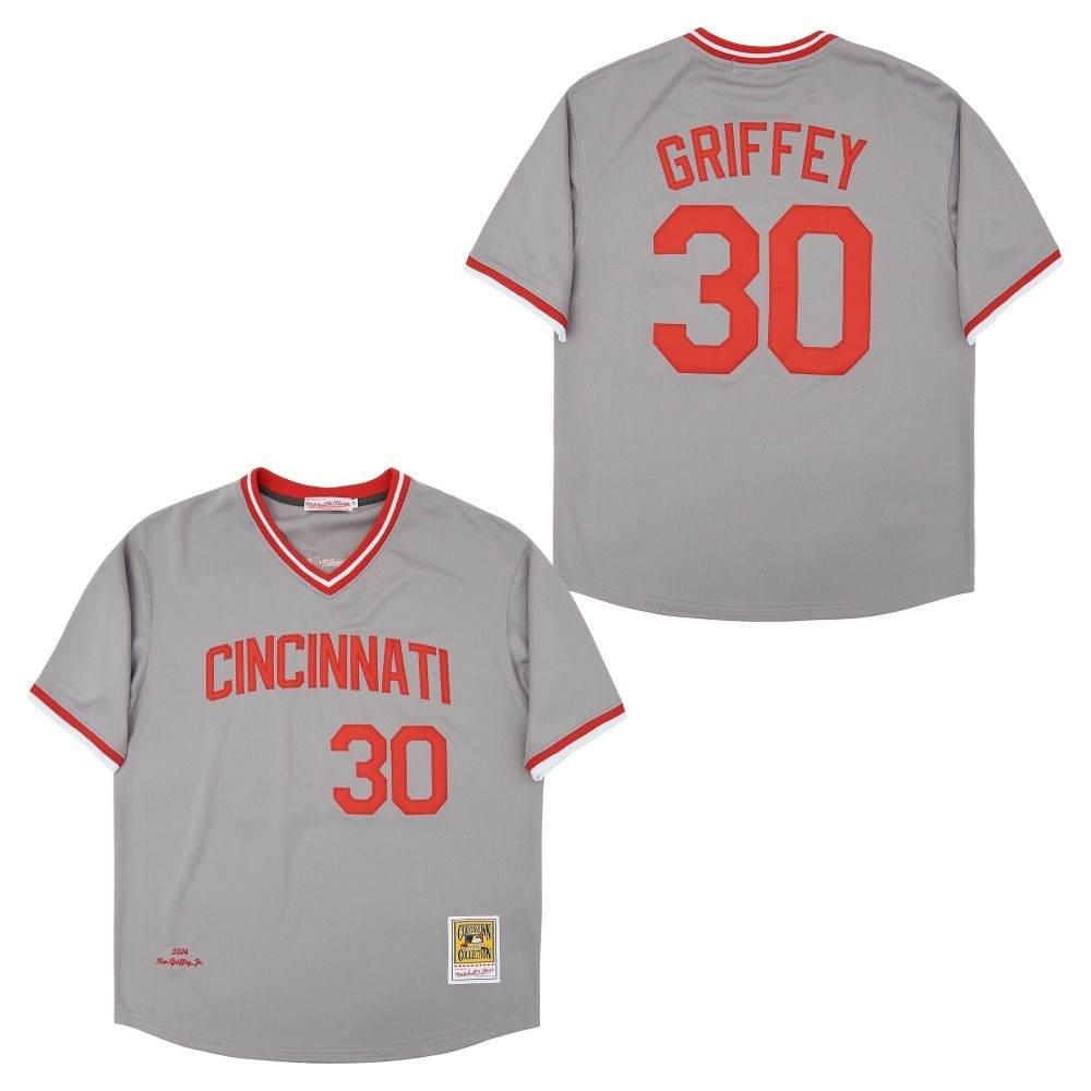 Cincinnati Reds #30 Ken Griffey Jr. Reds 30 Gray Retro