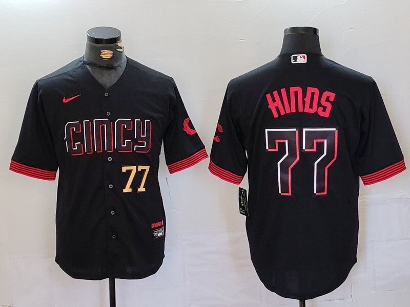Cincinnati Reds #77 Rece Hinds Reds City Adult Style 4