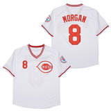 Cincinnati Reds #8 Joe Morgan (4) Reds 8 White Pullover 1976 Retro