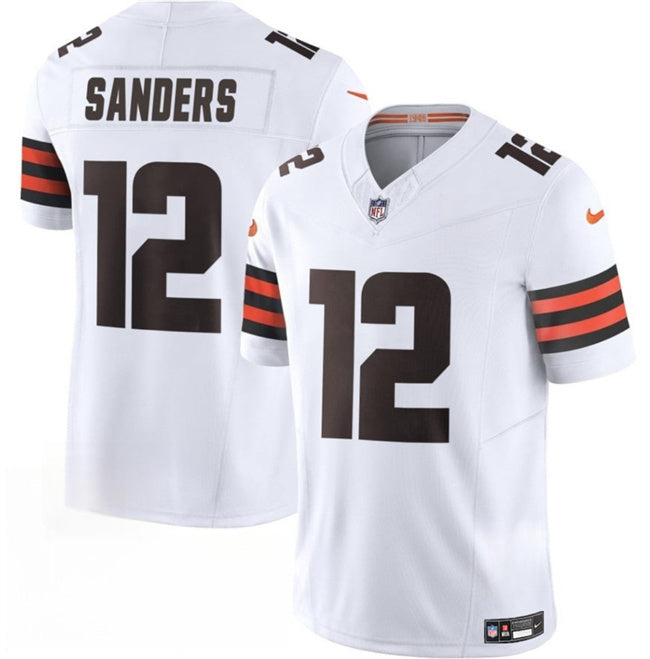 Cleveland Browns #12 Shedeur Sanders White 2025 Draft F.U.S.E. Vapor Limited