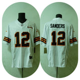 Cleveland Browns #12 Shedeur Sanders White Retro 3 Edition