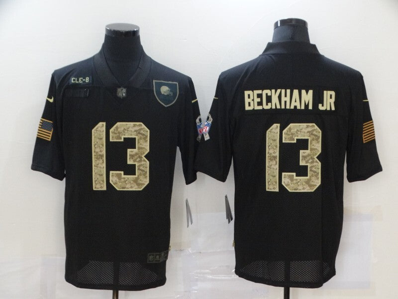 Cleveland Browns #13 Odell Beckham Jr 20 Salute Camo Text 640
