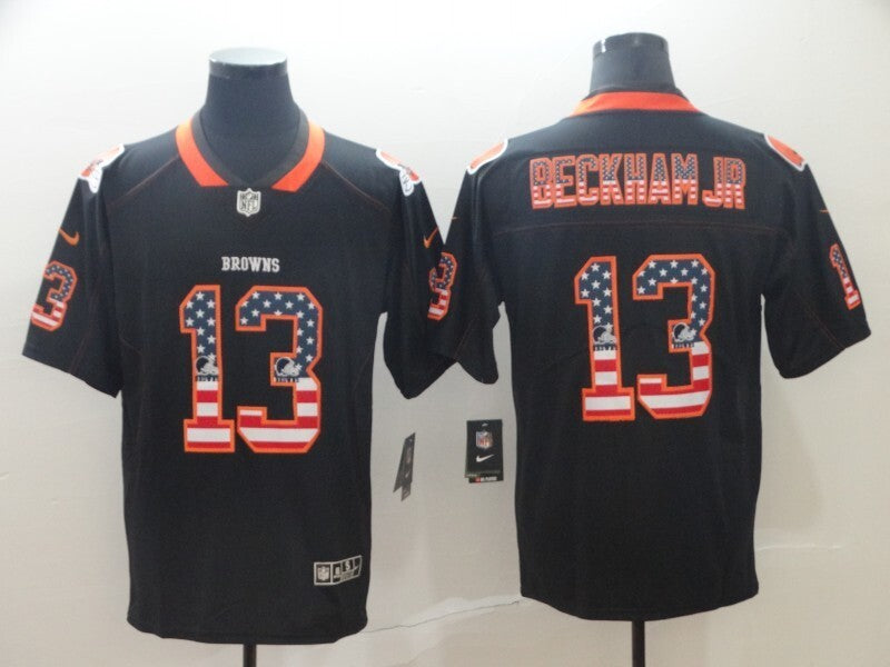 Cleveland Browns #13 Odell Beckham Jr Legend USA Flag 085