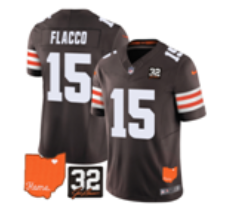 Cleveland Browns #15 Joe Flacco Adult Style 1