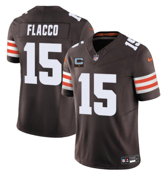 Cleveland Browns #15 Joe Flacco Brown 2025 F.U.S.E. With 1-Star C Patch Vapor Limited
